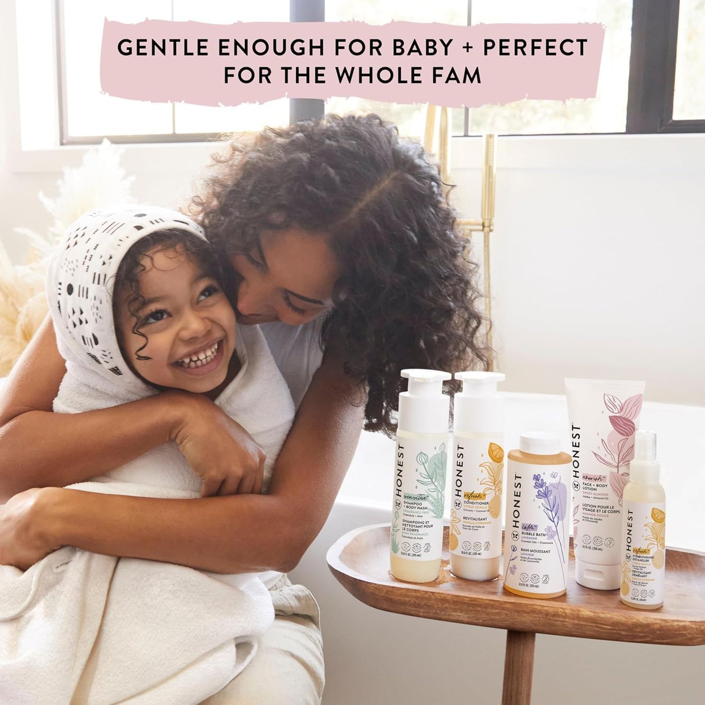 The Honest Company Babe's Mini Must Haves Gift Set | Travel Size Hypoallergenic Lavender Bathtime Essentials | Shampoo + Body Wash (2 fl oz), Face + Body Lotion (1 fl oz), Bubble Bath (2 fl oz)